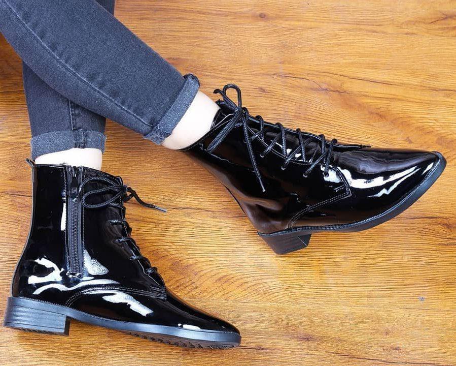 نیم بوت زنانه چرم ورنی